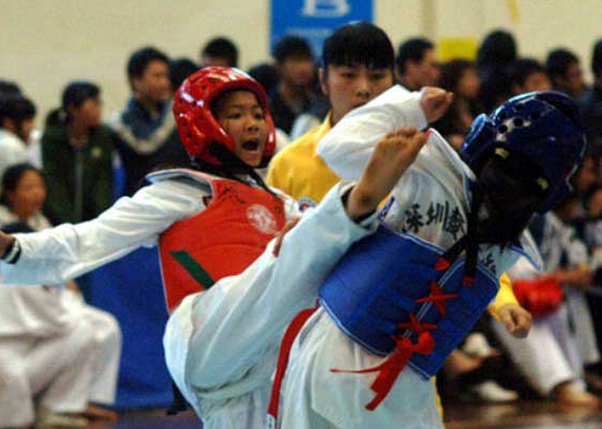 2007年深圳市跆拳道锦标赛留影